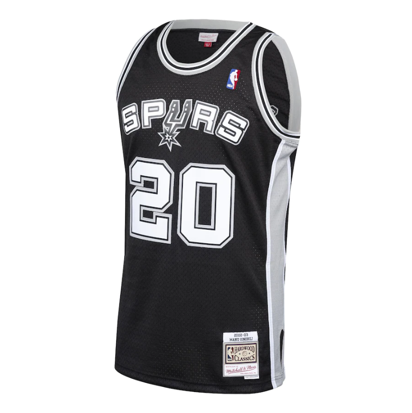 San Antonio Spurs Manu Ginobili Mitchell & Ness Black 2002-03 Hardwood Classics Swingman Jersey for Men product image 2,