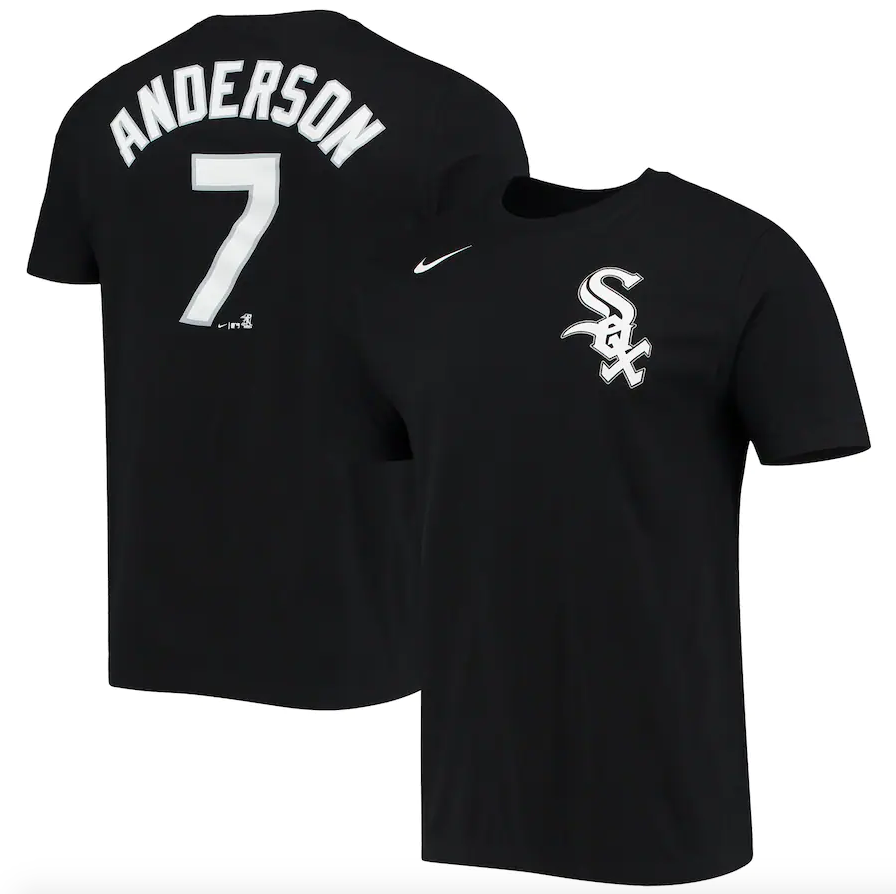 Chicago White Sox Tim Anderson Nike Black Name & Number T-Shirt for Men product image 1, provided for visual reference and