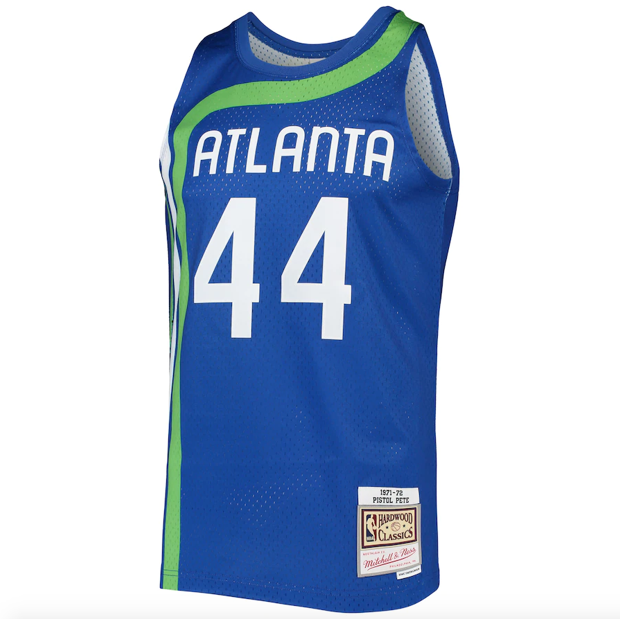 Atlanta Hawks Pete Maravich Mitchell & Ness Blue 1971-72 Hardwood Classics Swingman Jersey for Men product image 2, provided