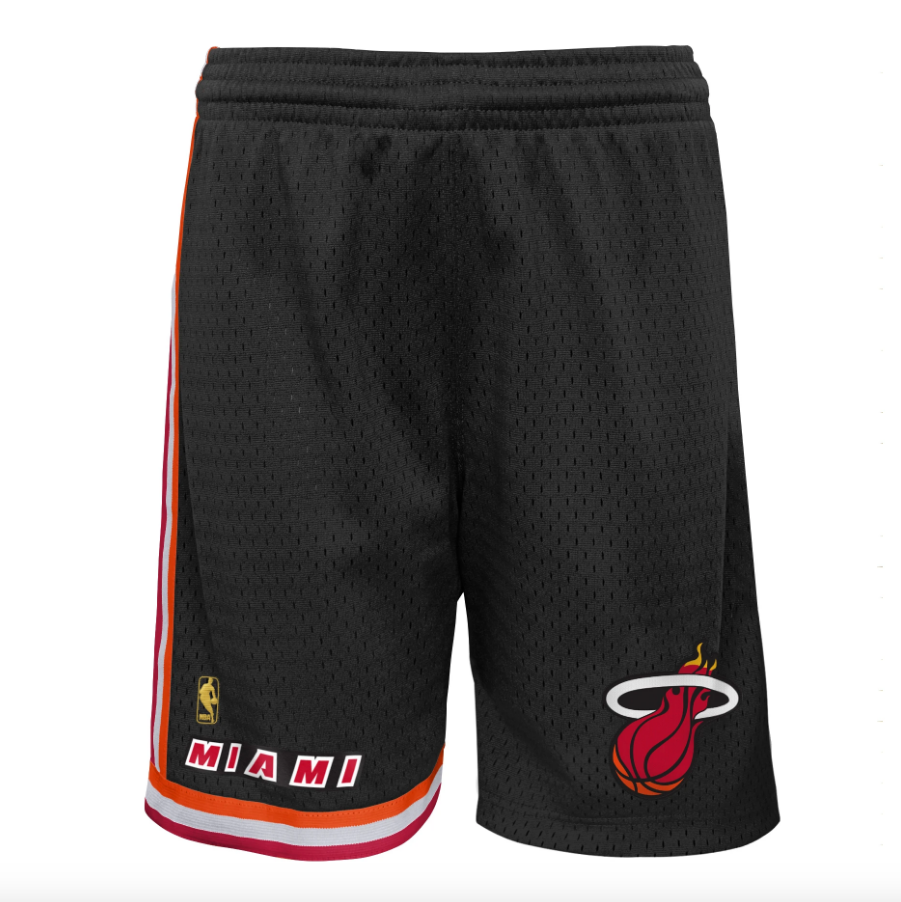 Miami Heat Mitchell and Ness Hardwood Classics Black 1996-97 Swingman Shorts for Men product image 1, provided for visual