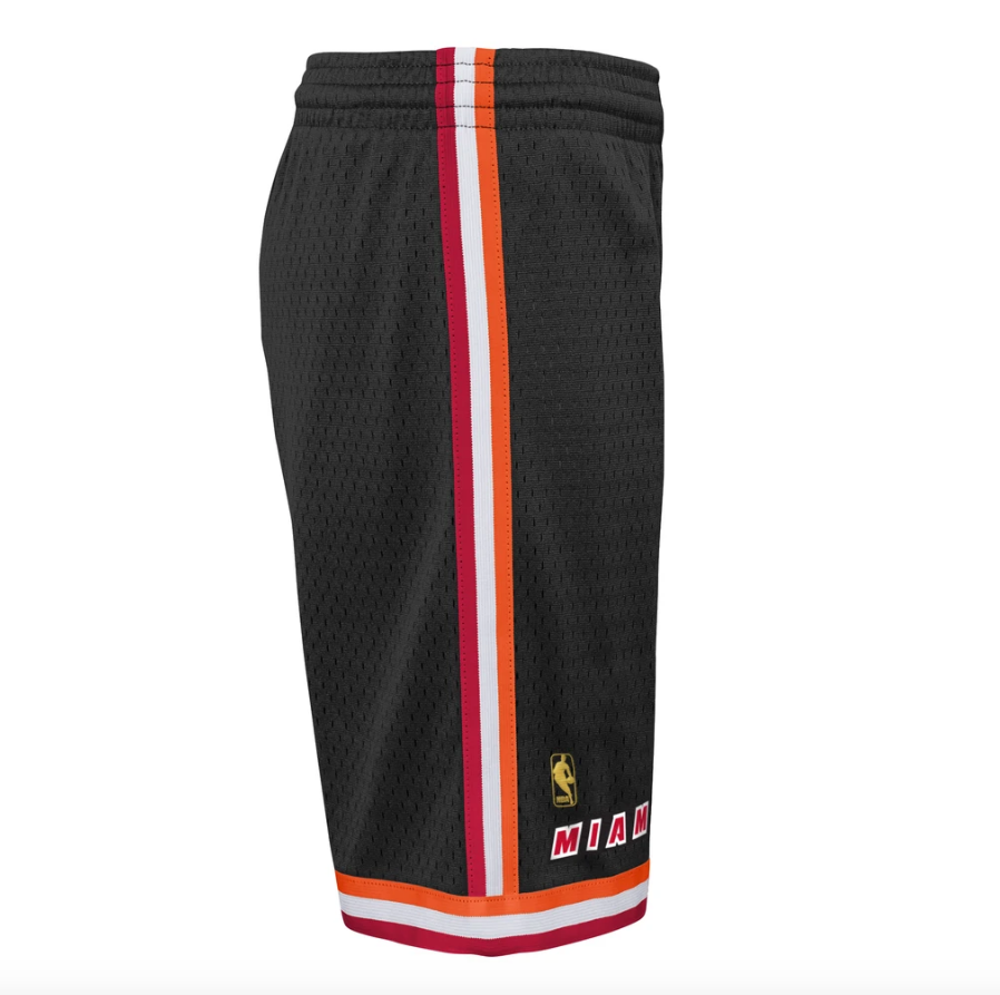 Miami Heat Mitchell and Ness Hardwood Classics Black 1996-97 Swingman Shorts for Men product image 3, provided for visual