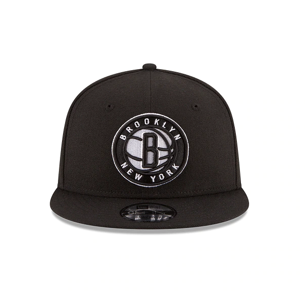 Brooklyn Nets New Era Black Official Team Color 9FIFTY Adjustable Snapback Hat for Men product image 3, provided for visual