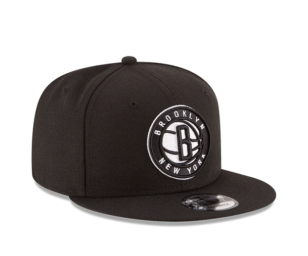 Brooklyn Nets New Era Black Official Team Color 9FIFTY Adjustable Snapback Hat for Men product image 4, provided for visual
