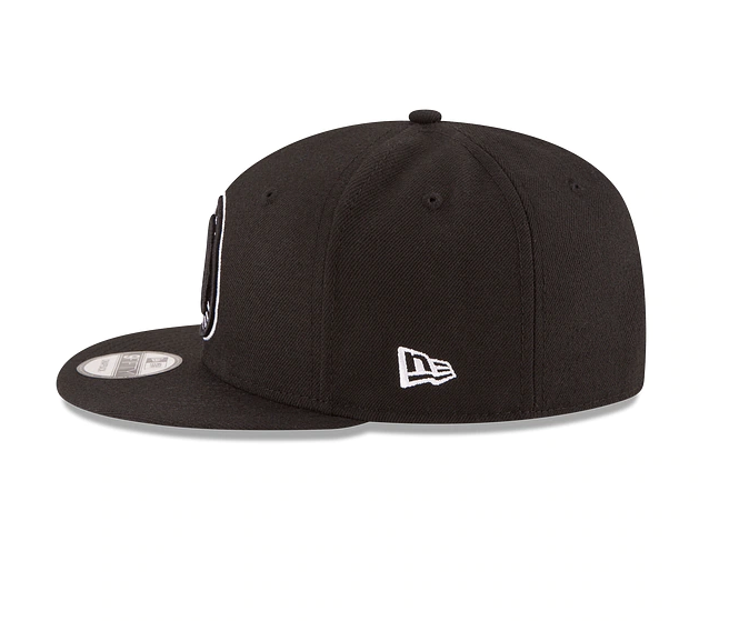Brooklyn Nets New Era Black Official Team Color 9FIFTY Adjustable Snapback Hat for Men product image 5, provided for visual