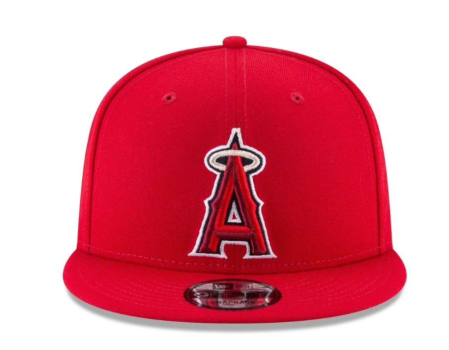 Mens Anaheim Angels Red 9FIFTY Basic Snapback By New Era product image 2, provided for visual reference and product detail