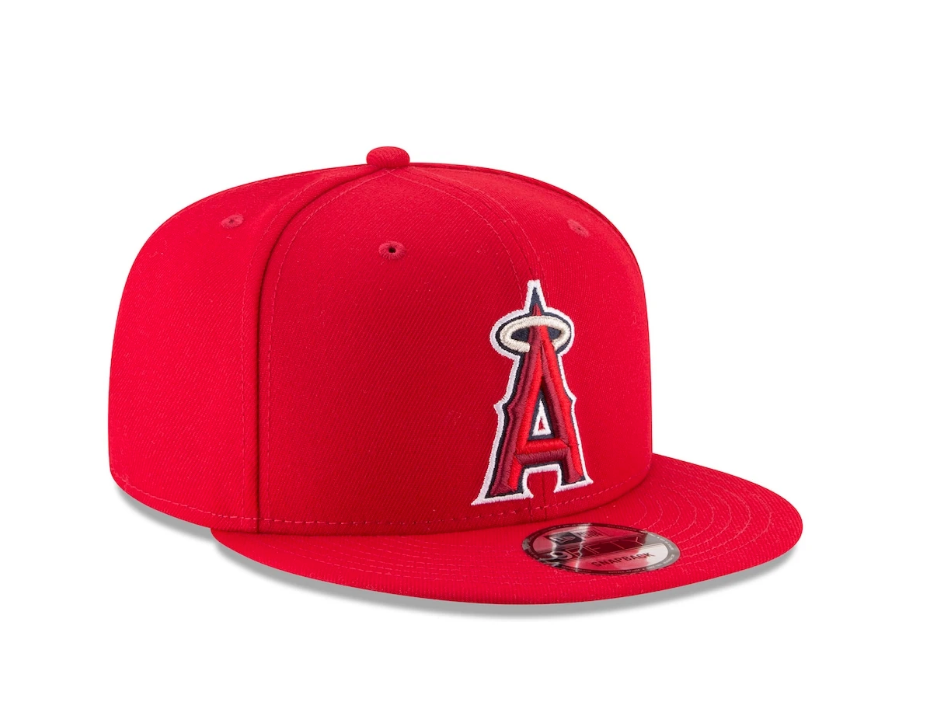 Mens Anaheim Angels Red 9FIFTY Basic Snapback By New Era product image 3, provided for visual reference and product detail
