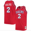 Mens Philadelphia 76ers Moses Malone Mitchell & Ness Red 1982-83 Hardwood Classics Swingman Jersey product image 1, provided