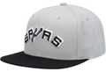 Mens NBA San Antonio Spurs Silver/Black Wool 2 Tone Snapback Hat By Mitchell And Ness product image 1, provided for visual