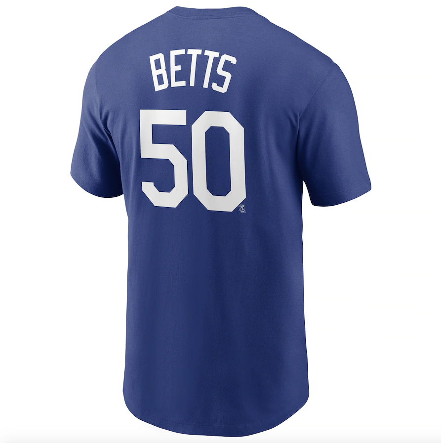 Mookie Betts Los Angeles Dodgers Nike Name & Number T-Shirt – Royal for Men product image 3, provided for visual reference