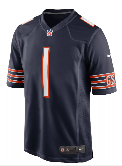 Chicago Bears Justin Fields Nike Navy Replica Game Jersey for Men product image 3, provided for visual reference and product