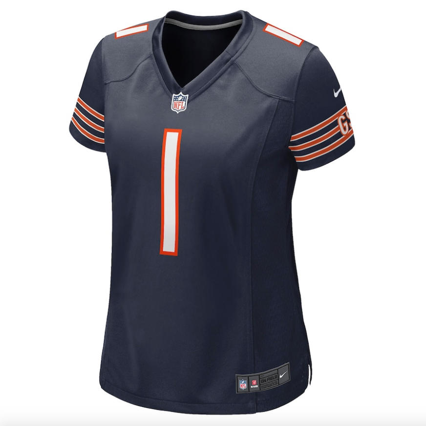 Chicago Bears Justin Fields Nike Navy Game Jersey for Women product image 2, provided for visual reference and product