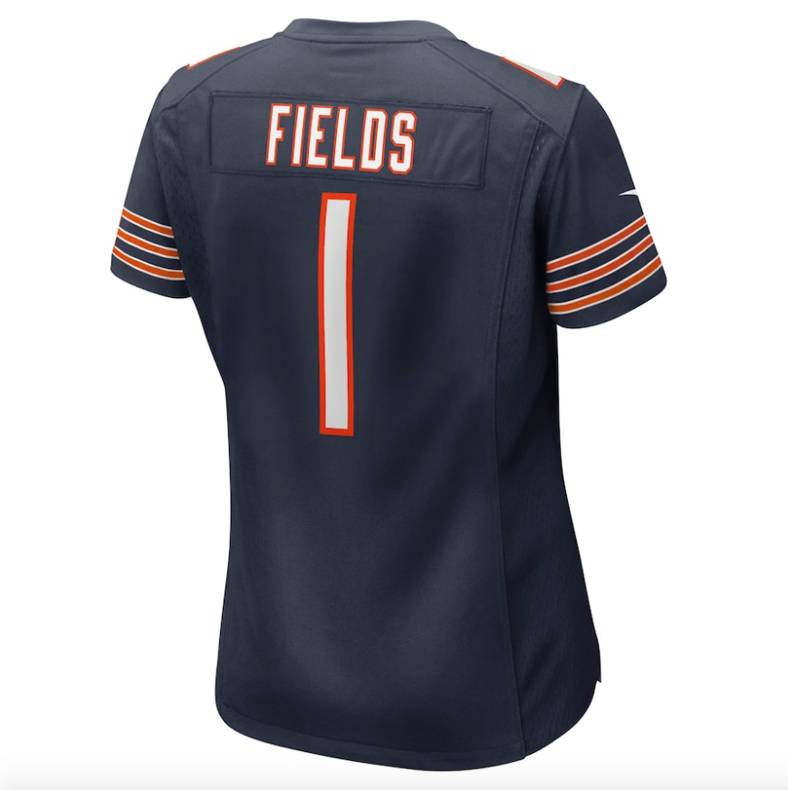 Chicago Bears Justin Fields Nike Navy Game Jersey for Women product image 3, provided for visual reference and product