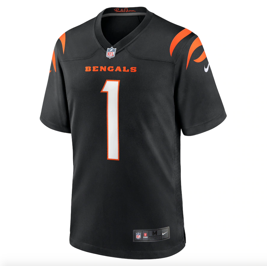 Cincinnati Bengals Ja'Marr Chase Nike Black Game Jersey for Men product image 2, provided for visual reference and product
