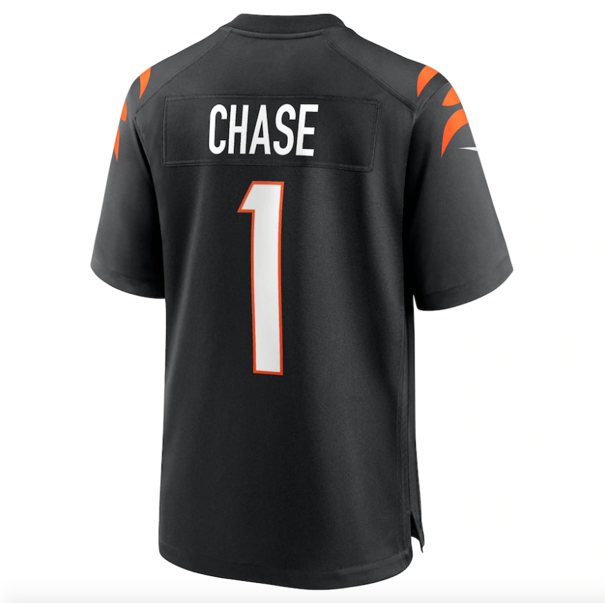 Cincinnati Bengals Ja'Marr Chase Nike Black Game Jersey for Men product image 3, provided for visual reference and product