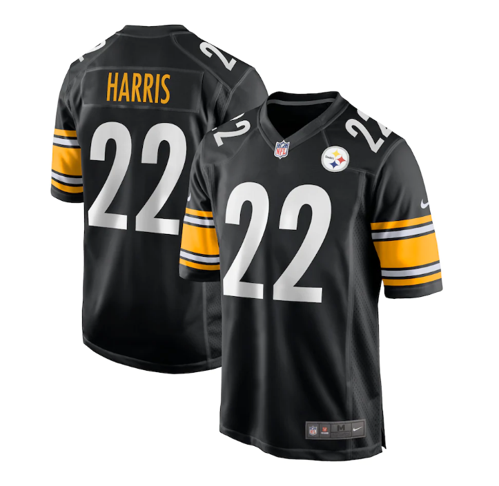 Youth Pittsburgh Steelers Najee Harris Nike Black Game Jersey product image 1, provided for visual reference and product