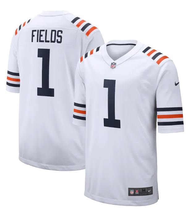 Justin Fields Chicago Bears Youth White Alternate 1936 Classic Game Jersey product image 1, provided for visual reference