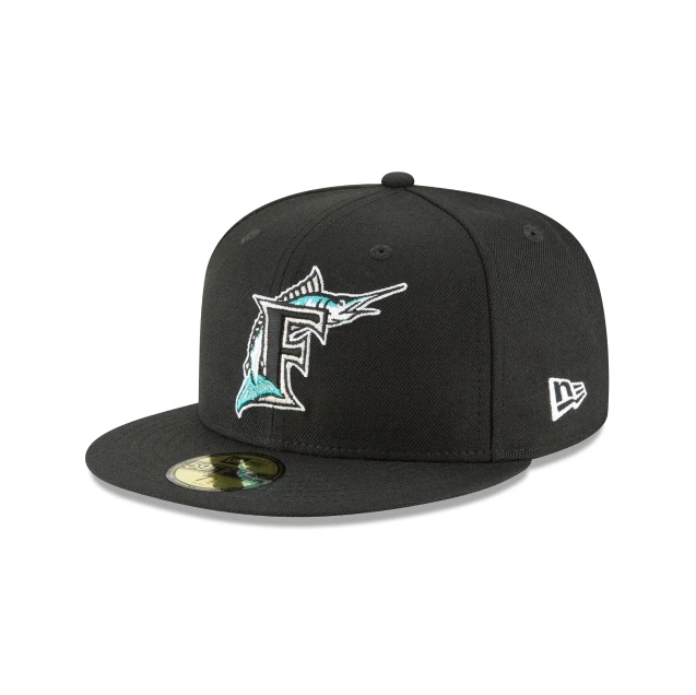 Florida Marlins New Era Black Cooperstown Collection Wool 59FIFTY Fitted Hat for Men product image 5, provided for visual