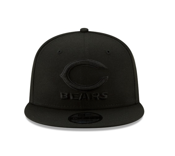 Chicago Bears New Era Black On Black Primary Logo Basic 9FIFTY Adjustable Hat - Black product image 2, provided for visual