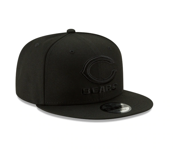 Chicago Bears New Era Black On Black Primary Logo Basic 9FIFTY Adjustable Hat - Black product image 3, provided for visual