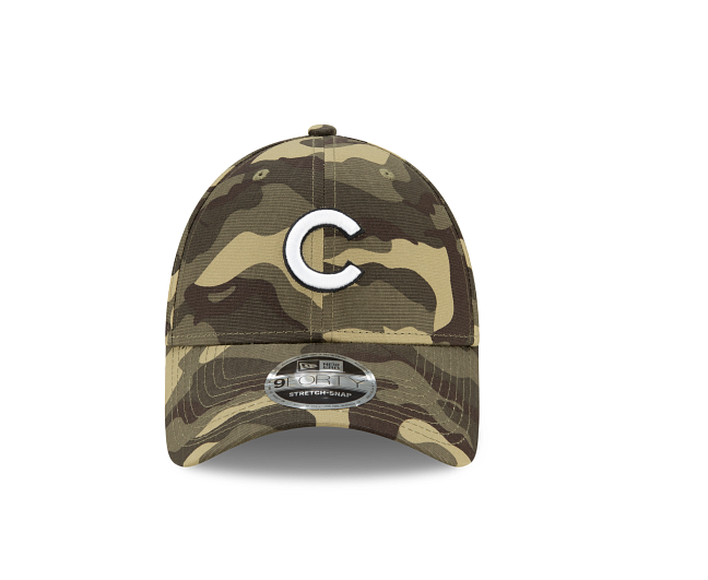 Chicago Cubs 2021 Armed Forces Day Camo New Era 9FORTY Stretch-Snap Hat product image 2, provided for visual reference and