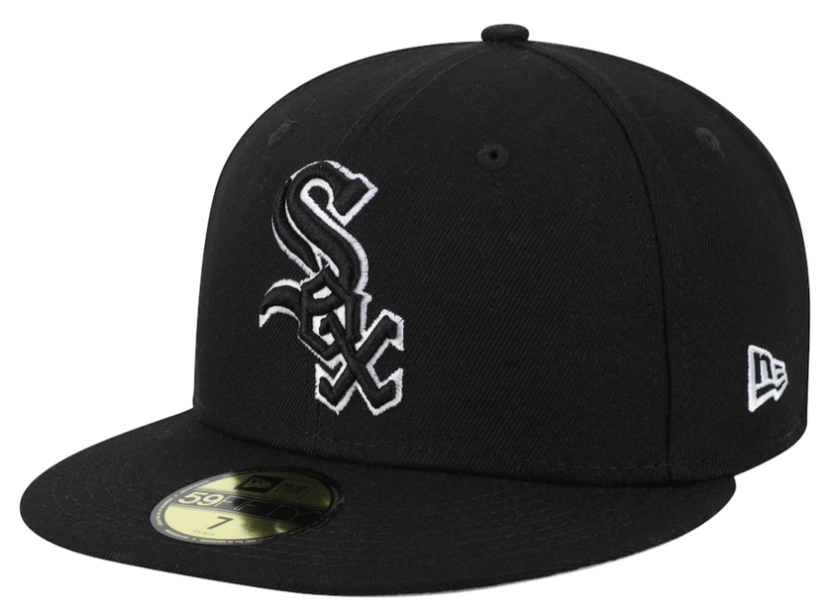 New Era Chicago White Sox B-Dub 59Fifty Black Fitted Hat for Men product image 1, provided for visual reference and product