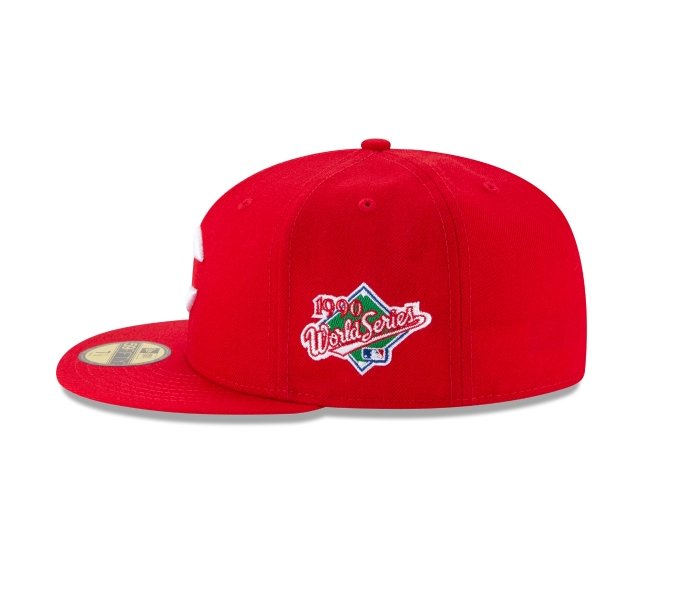 Cincinnati Reds New Era Red Side Patch 1990 World Series 59FIFTY Fitted Hat for Men product image 5, provided for visual