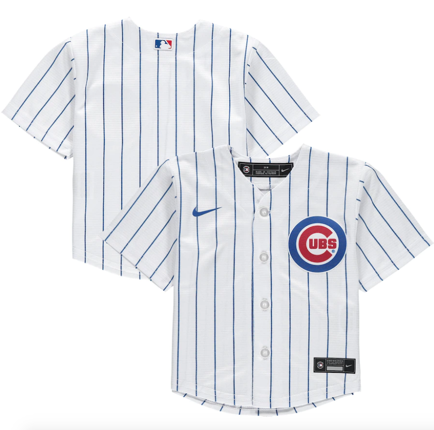 Infant Chicago Cubs Nike Home White Replica Team Jersey product image 1, provided for visual reference and product detail
