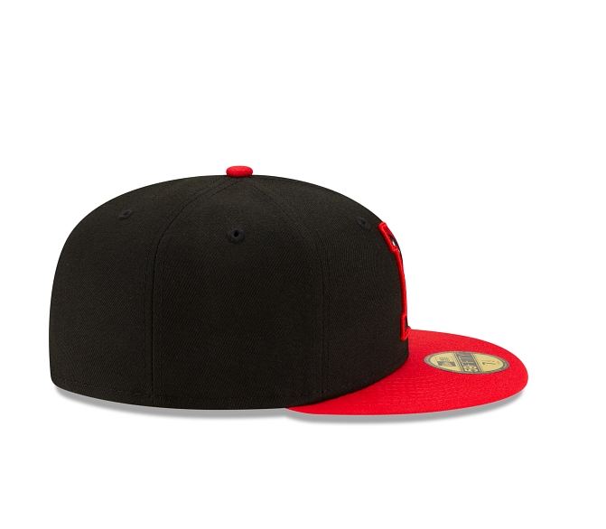 Chicago Bulls NBA 2021 Draft New Era Black and Red 59FIFTY Fitted Hat for Men product image 6, provided for visual reference