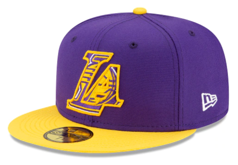 Los Angeles Lakers NBA 2021 Draft New Era Purple and Gold 59FIFTY Fitted Hat for Men product image 1, provided for visual