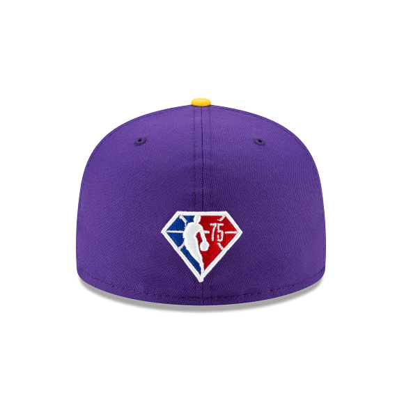 Los Angeles Lakers NBA 2021 Draft New Era Purple and Gold 59FIFTY Fitted Hat for Men product image 4, provided for visual