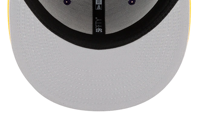 Los Angeles Lakers NBA 2021 Draft New Era Purple and Gold 59FIFTY Fitted Hat for Men product image 7, provided for visual