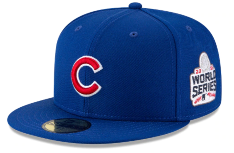 Chicago Cubs New Era 2016 World Series Wool 59FIFTY Fitted Hat - Blue product image 1, provided for visual reference and