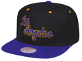 Mitchell & Ness Purple/Black Los Angeles Lakers Hardwood Classics Reload 2.0 Snapback Adjustable Hat for Men product image