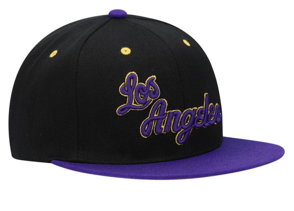 Mitchell & Ness Purple/Black Los Angeles Lakers Hardwood Classics Reload 2.0 Snapback Adjustable Hat for Men product image