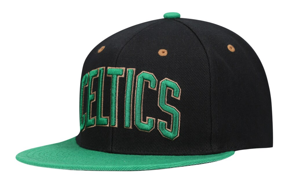 Boston Celtics Mitchell & Ness Hardwood Classics Reload 2.0 Snapback Hat - Black/Kelly Green product image 1, provided for