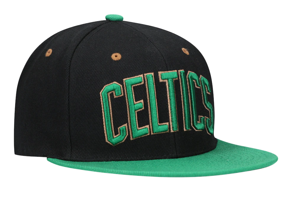 Boston Celtics Mitchell & Ness Hardwood Classics Reload 2.0 Snapback Hat - Black/Kelly Green product image 5, provided for