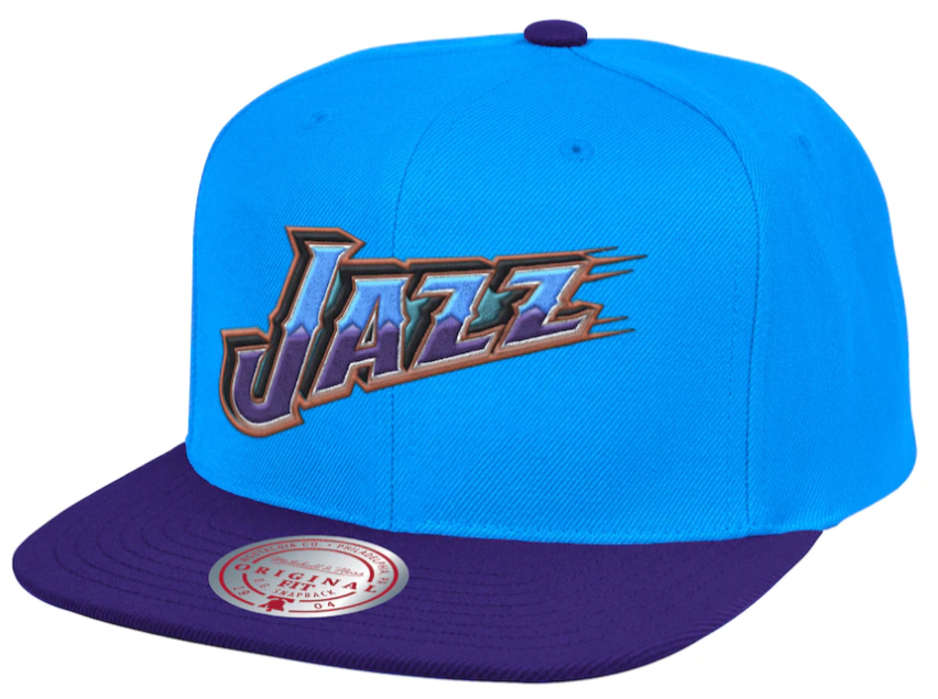 New Orleans Jazz Mitchell & Ness Teal/Purple Hardwood Classics Reload 2.0 Snapback Adjustable Hat for Men product image 1,