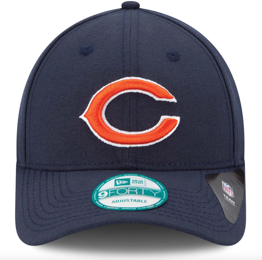 Chicago Bears Navy The League 9FORTY Adjustable Game Cap product image 2, provided for visual reference and product detail
