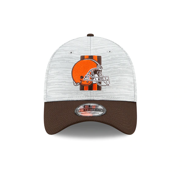 Cleveland Browns 2021 Training Camp On Field Gray/Brown New Era 39THIRTY Flex Fit Hat product image 2, provided for visual