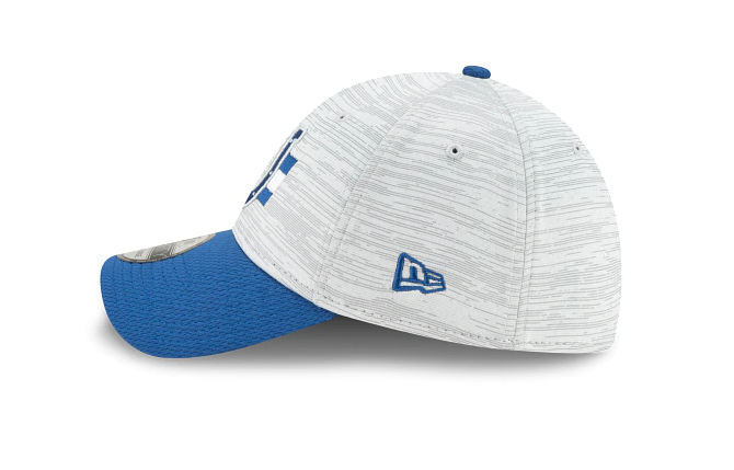 Indianapolis Colts 2021 Training Camp On Field Gray/Royal New Era 39THIRTY Flex Fit Hat product image 5, provided for visual