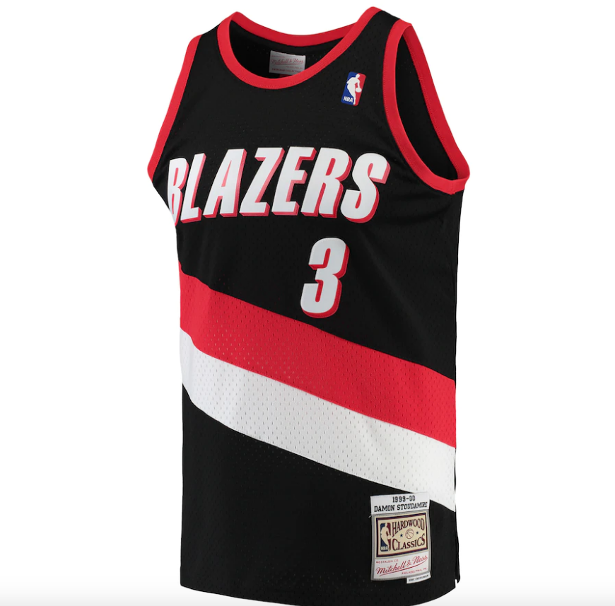 Damon Stoudamire Portland Trail Blazers Mitchell & Ness Hardwood Classics Swingman Jersey - Black for Men product image 2,