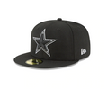Dallas Cowboys NFL New Era Black and White 59FIFTY Fitted Hat product image 1, provided for visual reference and product