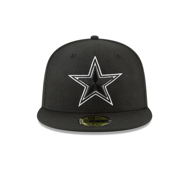 Dallas Cowboys NFL New Era Black and White 59FIFTY Fitted Hat product image 2, provided for visual reference and product
