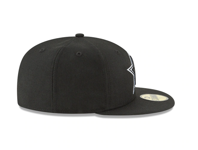Dallas Cowboys NFL New Era Black and White 59FIFTY Fitted Hat product image 6, provided for visual reference and product
