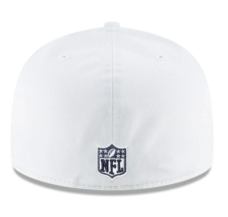 Dallas Cowboys NFL New Era White and Navy 59FIFTY Fitted Hat product image 2, provided for visual reference and product