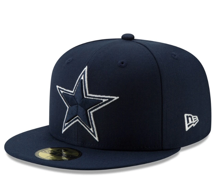 Dallas Cowboys NFL New Era Navy 59FIFTY Fitted Hat product image 1, provided for visual reference and product detail review