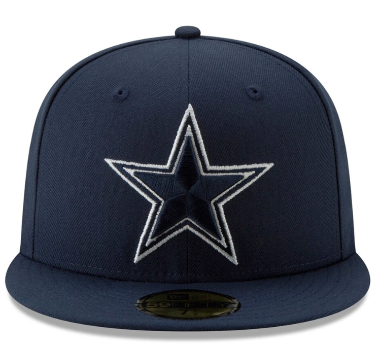 Dallas Cowboys NFL New Era Navy 59FIFTY Fitted Hat product image 2, provided for visual reference and product detail review