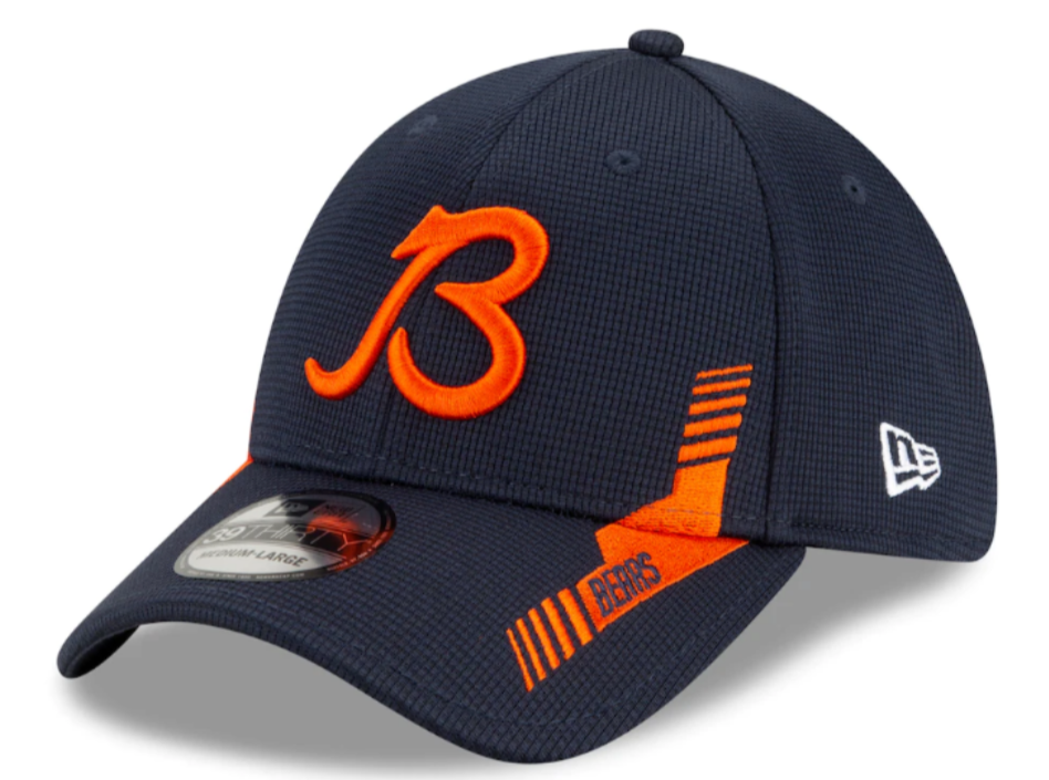 Chicago Bears New Era Navy 2021 NFL Sideline Home B 39THIRTY Flex Hat for Men product image 1, provided for visual reference
