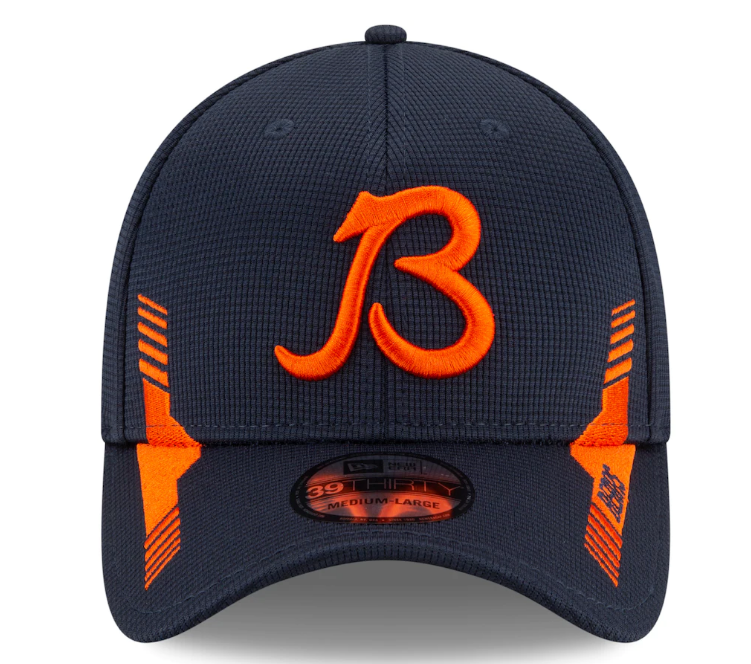 Chicago Bears New Era Navy 2021 NFL Sideline Home B 39THIRTY Flex Hat for Men product image 2, provided for visual reference