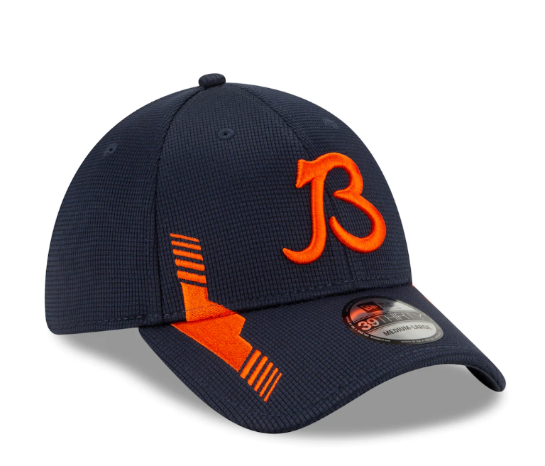 Chicago Bears New Era Navy 2021 NFL Sideline Home B 39THIRTY Flex Hat for Men product image 3, provided for visual reference